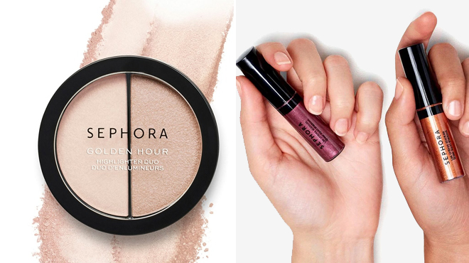 Sephora Collection Golden Hour Highlighter Duo and Sephora Collection Sheer Liquid Eyeshadow