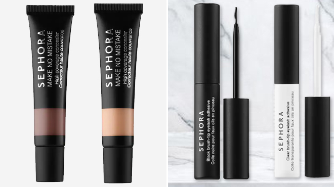 Sephora Collection Make No Mistake Full Coverage Concealer and Sephora Collection Brush Tip Lash Adhesive