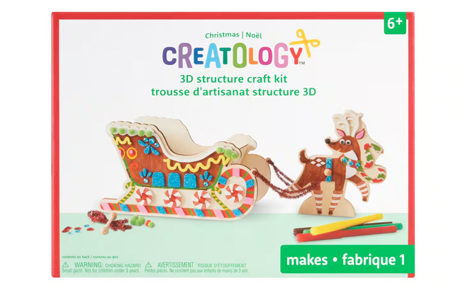 Sleigh Christmas Color Your Own Wood Structure Kit by Creatology