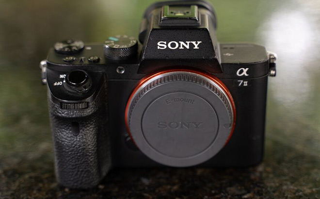 Sony Alpha 7 II Video Camera on a Marble Tabletop