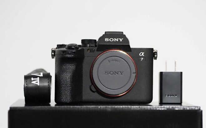 Sony Alpha 7 IV Full frame Mirrorless Camera on a Box