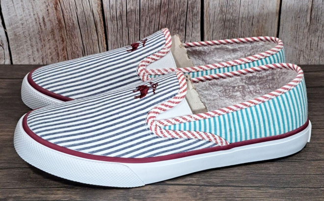 Sperry x Brooks Brothers Womens Slip On Sneakers