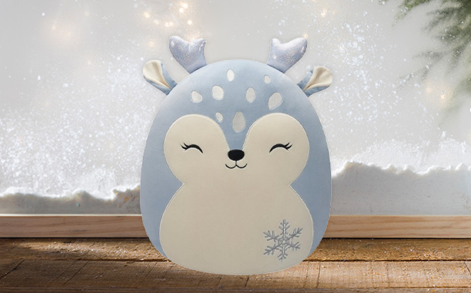 Squishmallow Holiday Purple Fawn with Snowflake