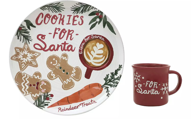 St Nicholas Square Cookies For Santa Plate Mug Set 1