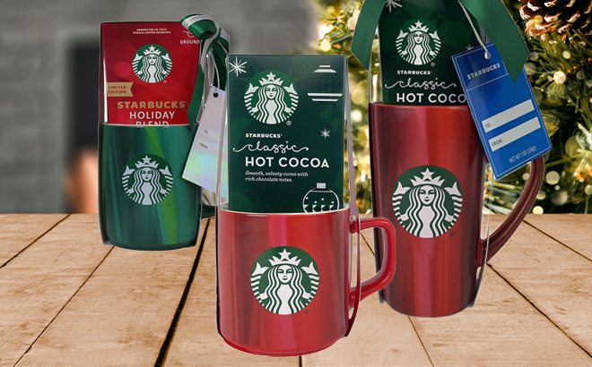 Starbucks Holiday Gift Sets on a Table