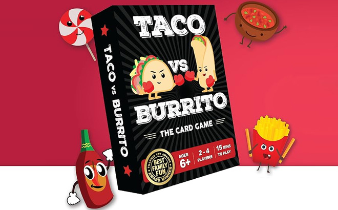Taco Versus Burrito Family Card Game Graphic