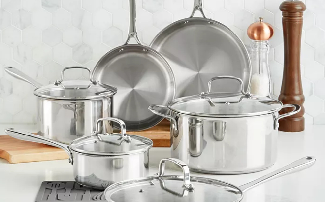 The Cellar Stainless Steel 11 Piece Cookware Set