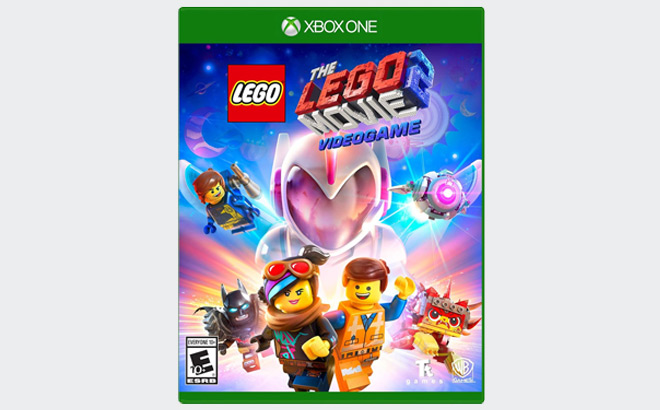 The LEGO Movie 2 Videogame for Xbox One on a Gray Background