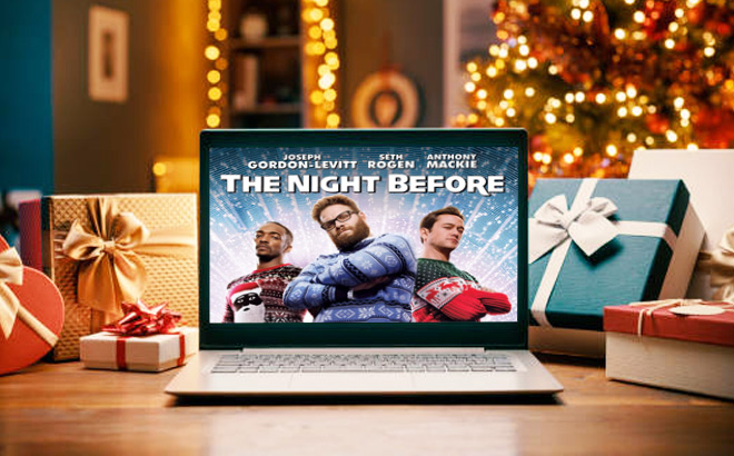 The Night Before Movie on Laptop
