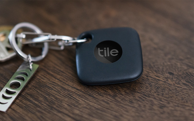Tile Bluetooth Tracker on a Wooden Surface