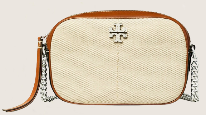 Tory Burch McGraw Colorblocked Canvas Leather Camera Bag