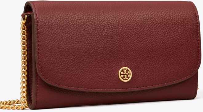 Tory Burch Robinson Pebbled Chain Wallet