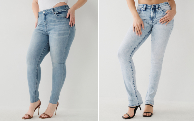 True Religion Jennie Mid Rise Curvy Skinny Jeans and Billie Straight Jeans True Religion Jennie Mid Rise Curvy Skinny Jeans and Billie Straight Jeans