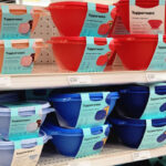 Tupperware Storage Containers on a Shelf