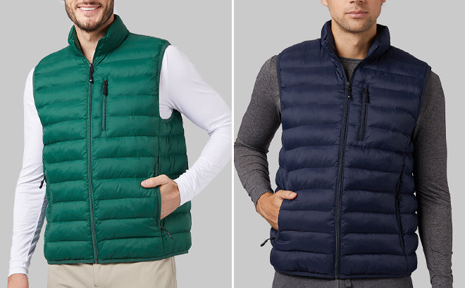 Two 32 Degrees Mens Poly Fill Packable Vests Two 32 Degrees Mens Poly Fill Packable Vests