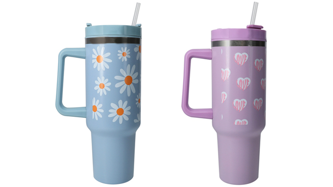 Two 40 Ounce Pattern Hydraquench Tumblers