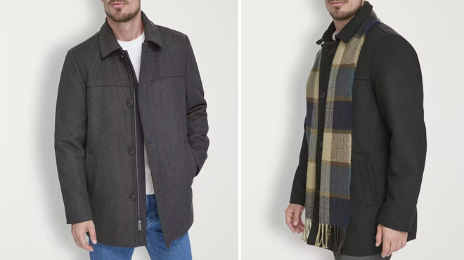 Two Colors of Dockers Mens Midweight Scarf Coat