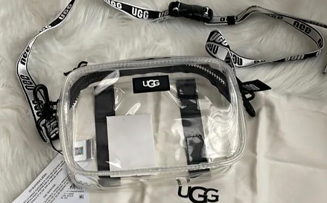 UGG Womens Janey II Transparent Bag in Black Clear Color