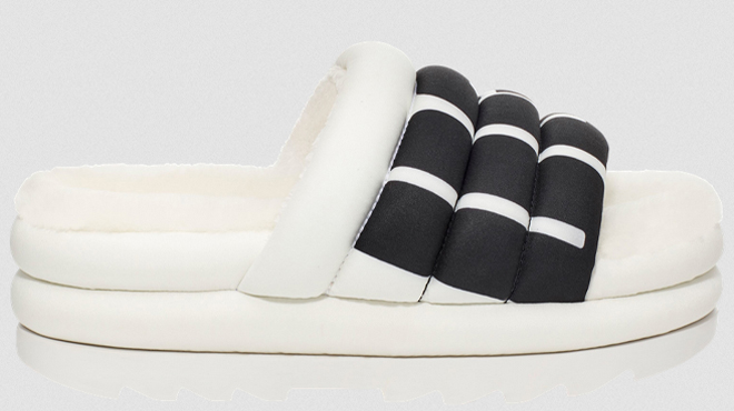 UGG Womens Puft Slides in White and Black