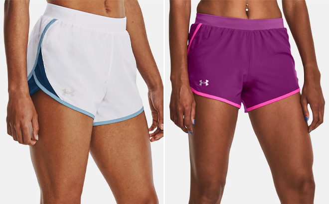 Under Armour Womens UA Fly By 2 0 Shorts in two colors