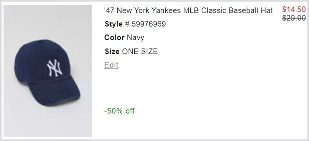 Urban Outfitters Baseball Hat Checkout