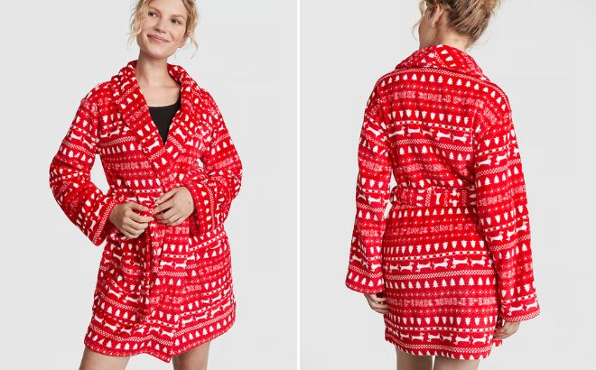 Victorias Secret Pink Fluffy Robe 1