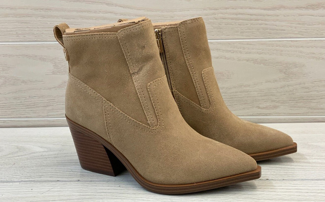 Vince Camuto Briyeonda Western Booties in Taupe Color