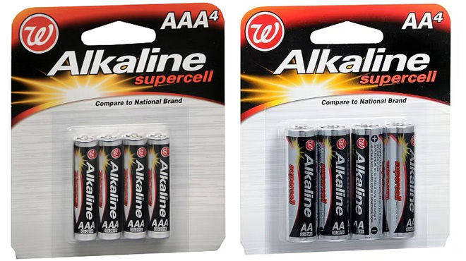 Walgreens Alkaline AA or AAA Battery 4 Pack