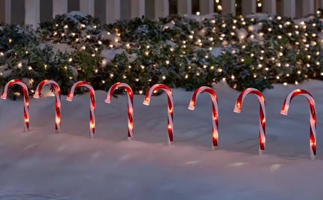 Warm White Candy Cane LED Pathway Lights