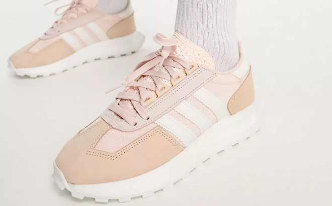Woman Wearing Adidas Originals Retropy E5 Sneakers