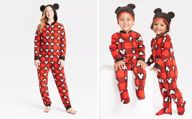 Womens Disney 100 Mickey Mouse Matching Family Union Suit and Toddler Disney 100 Mickey Mouse Matching Family Union Suit
