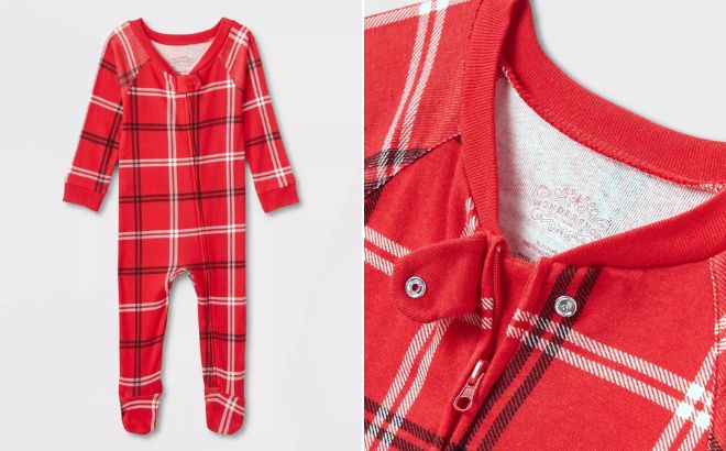 Wondershop Baby Plaid Matching Family Footed Pajama