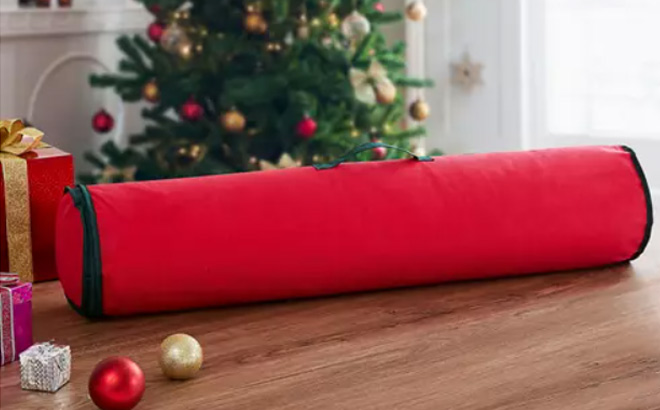 Wrapping Paper Storage Tube in Red