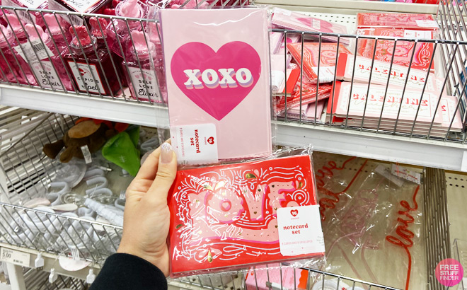a Hand Holding Valentines Day Notecard Sets