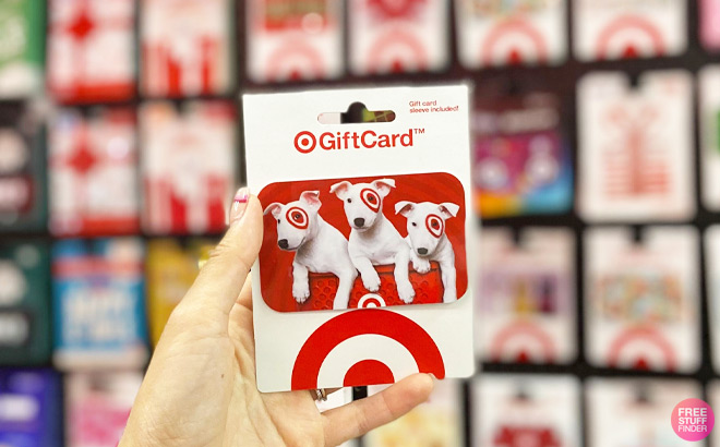 a Person Holding Target Gift Card at Target