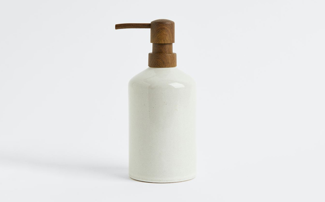 an Image of an HM Stoneware Soap Dispenser