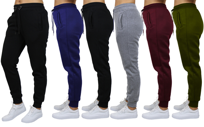 Blue Ice Women's 3-Pack Fleece-Lined Classic Joggers