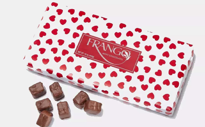 1 LB Valentines Heart Wrapped Milk Mint Box of Chocolates