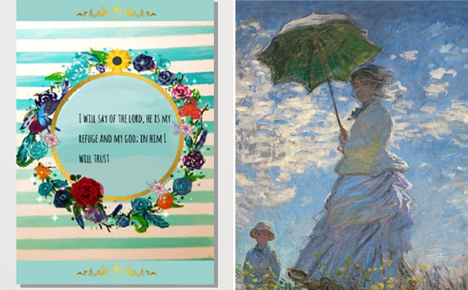 120 Page Notebook on the Left and Woman with a Parasol Notebook on Right