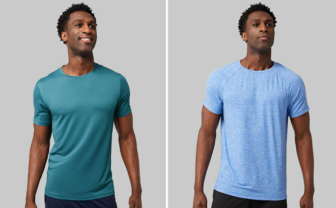 32 Degrees Mens Cool Classic Crew T Shirt and Mens Cool Active T Shirt