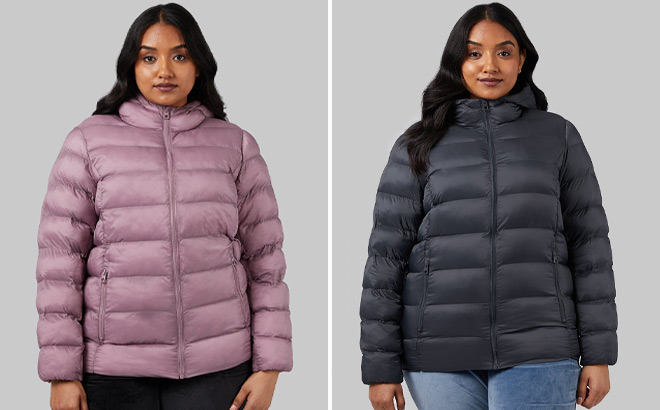 32 Degrees Womens Lightweight Poly Fill Hooded Jacket