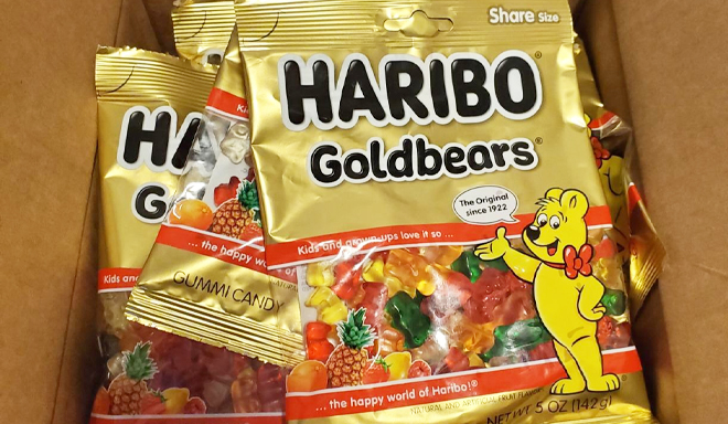 5 Ounce Haribo Gummy Bears Bags in a Box