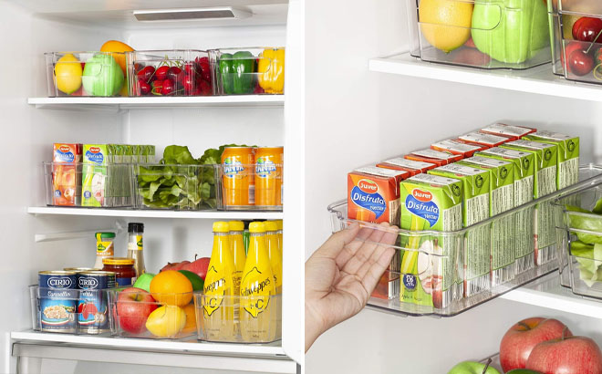 8 Pack Refrigerator Organizer Bins