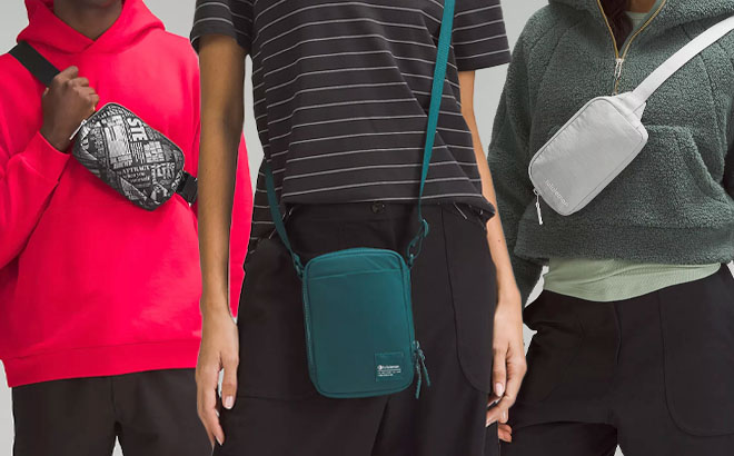 A Models Wearing a Lululemon Belt Bags Crossbody Bag