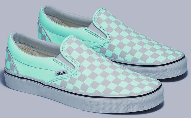 A Pair of Vans Classic Glow Checkerboard Shoes