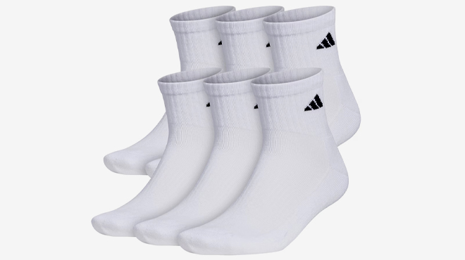Adidas Cushioned Mens Quarter Ankle Socks