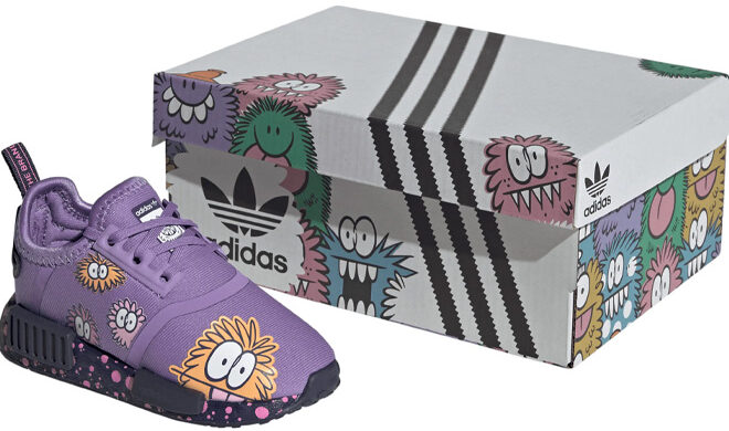 Adidas Kids NMD R1 Sneaker in Purple Color