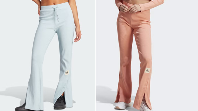 Adidas Lounge Ribbed Flared Leg Pants Adidas Lounge Ribbed Flared Leg Pants