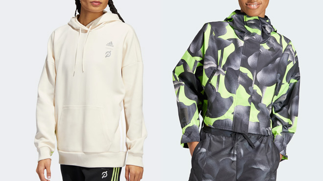 Adidas Womens Hoodie on The Left and Full Zip Hoodie on The Right