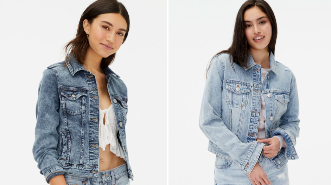 Aeropostale Womens Seriously Stretchy Denim Jacket and Light Wash Denim Jacket